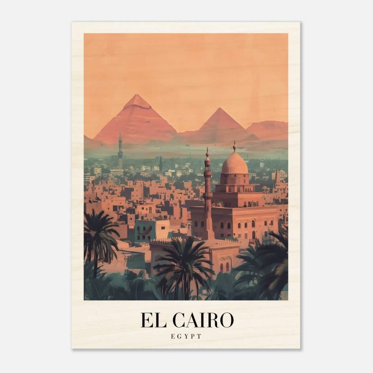 Da Vinci Travel Collection wall art print | Cairo Egypt - Wood Prints - 70x100 cm / 28x40″ - 20 mm
