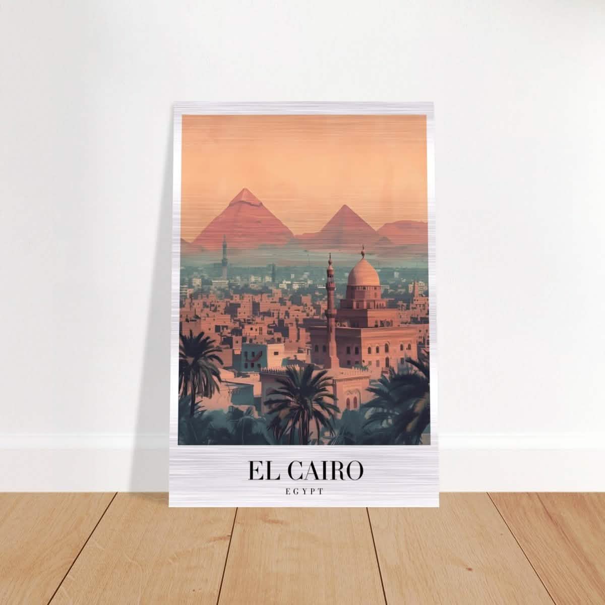 Da Vinci Travel Collection wall art print | Cairo Egypt - Brushed Aluminum Print - 40x60 cm / 16x24″ -