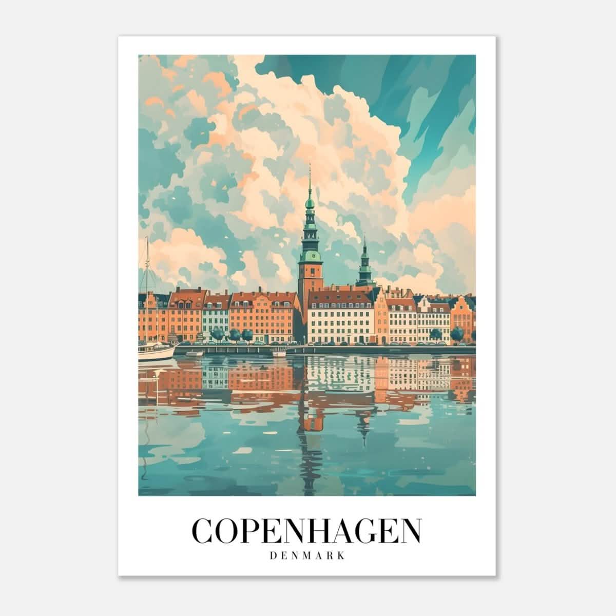 Da Vinci Travel Collection wall art print | Copenhagen Denmark - Aluminum Print - 70x100 cm / 28x40″ -