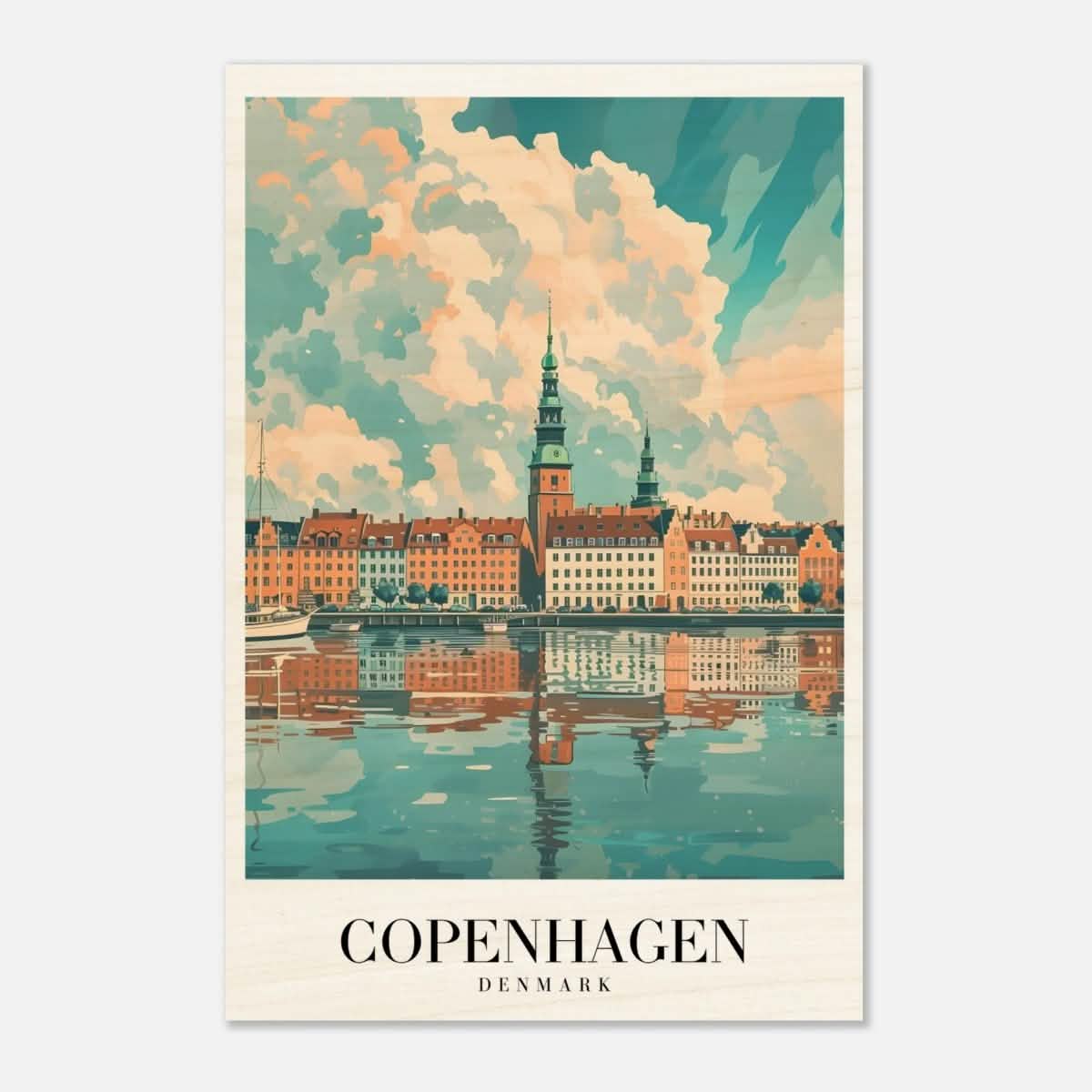 Da Vinci Travel Collection wall art print | Copenhagen Denmark - Wood Prints - 40x60 cm / 16x24″ - 10 mm