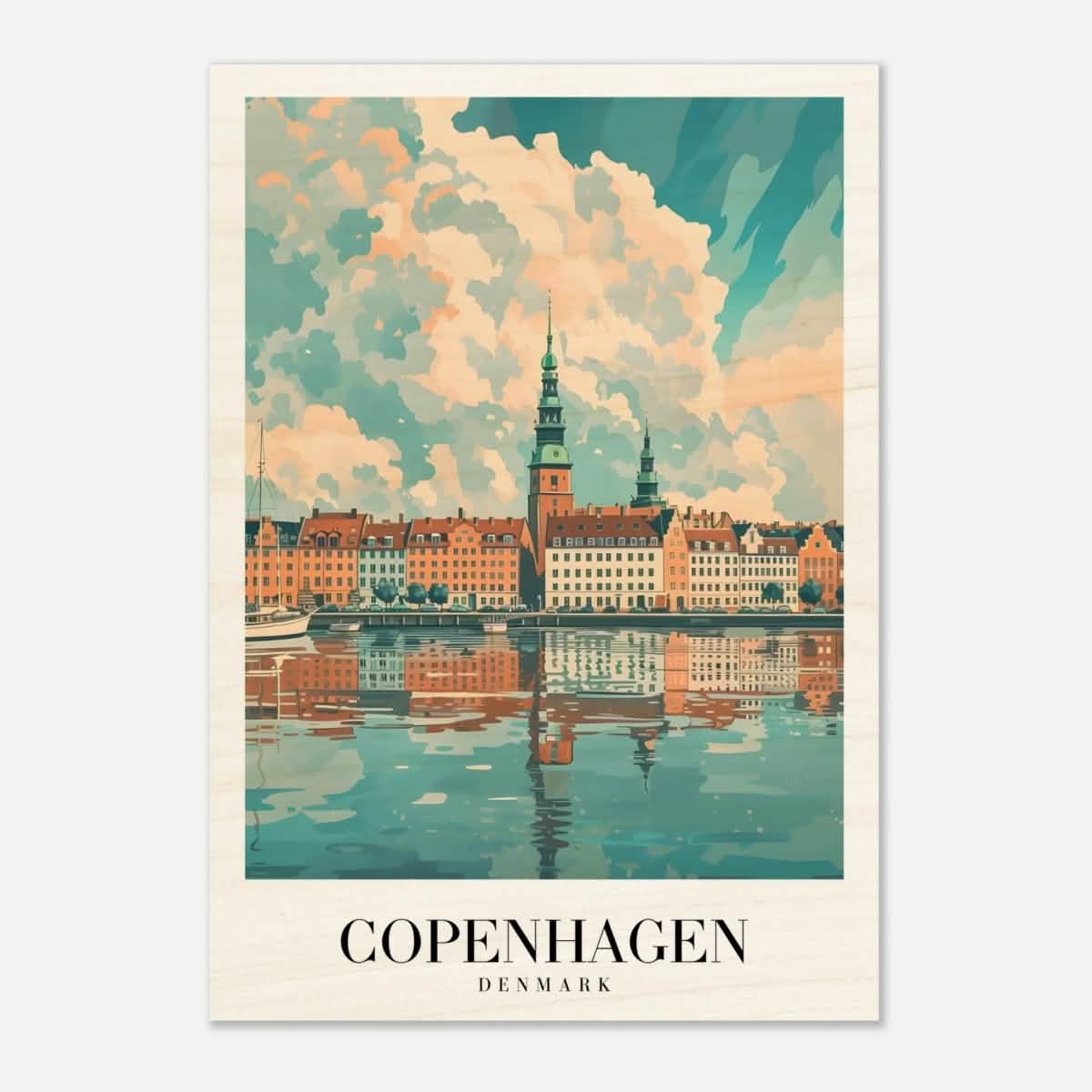 Da Vinci Travel Collection wall art print | Copenhagen Denmark - Wood Prints - 70x100 cm / 28x40″ - 20 mm