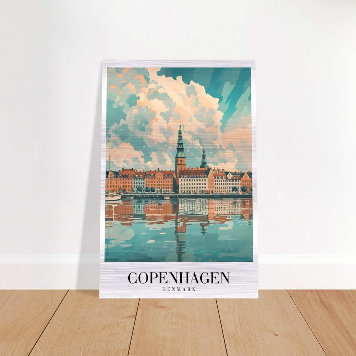 Da Vinci Travel Collection wall art print | Copenhagen Denmark - Brushed Aluminum Print - 50x75 cm / 20x30″ -