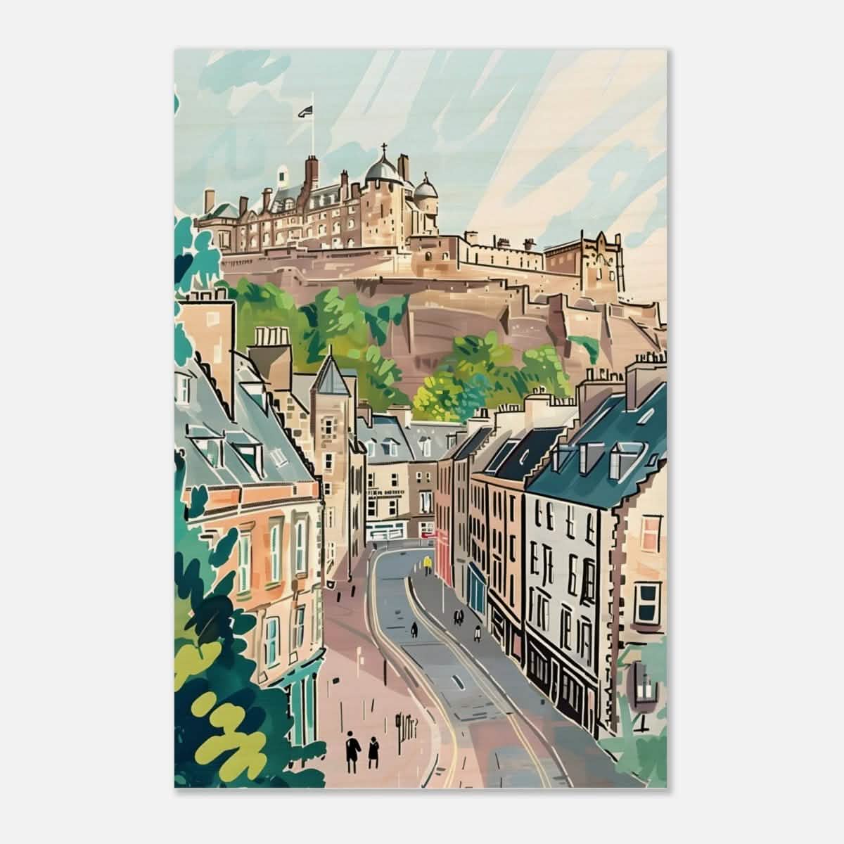 Da Vinci Travel Collection wall art print | Edinburgh Scotland - Wood Prints - 40x60 cm / 16x24″ - 20 mm