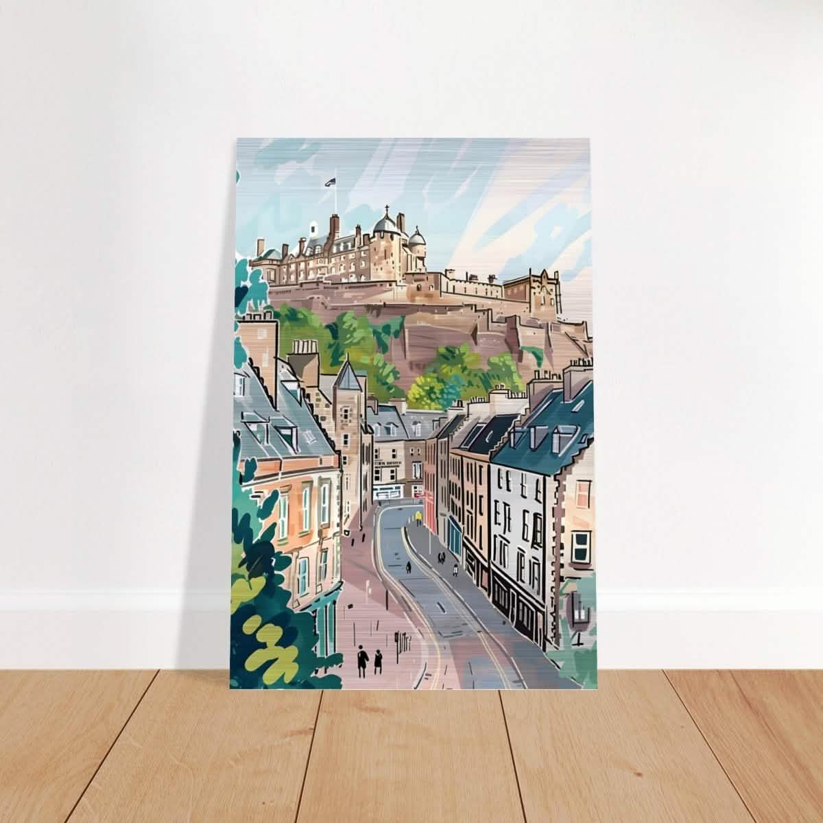 Da Vinci Travel Collection wall art print | Edinburgh Scotland - Brushed Aluminum Print - 60x90 cm / 24x36″ -