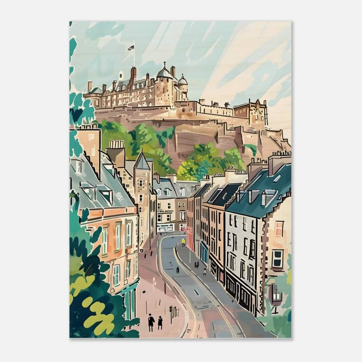 Da Vinci Travel Collection wall art print | Edinburgh Scotland - Wood Prints - 70x100 cm / 28x40″ - 10 mm