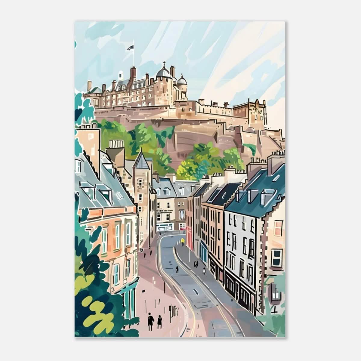 Da Vinci Travel Collection wall art print | Edinburgh Scotland - Aluminum Print - 60x90 cm / 24x36″ -