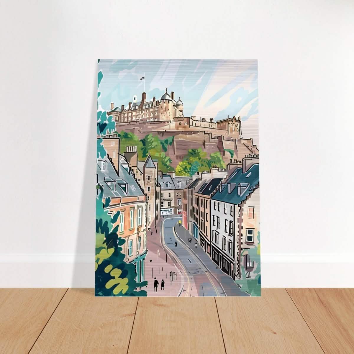 Da Vinci Travel Collection wall art print | Edinburgh Scotland - Brushed Aluminum Print - 70x100 cm / 28x40″ -