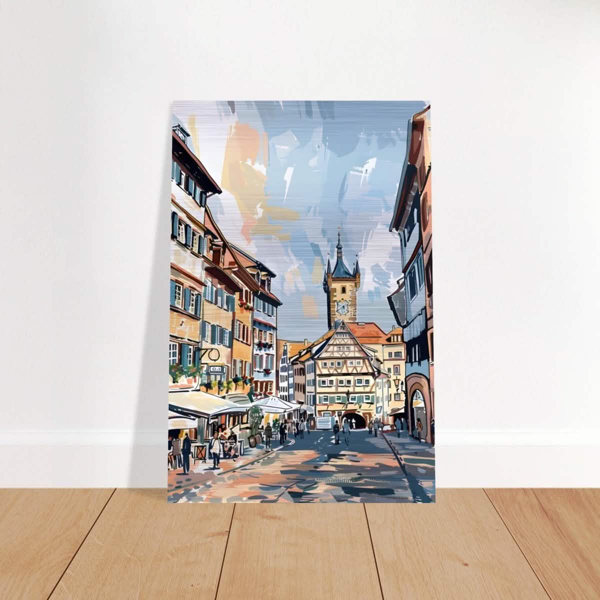 Da Vinci Travel Collection wall art print | Frankfurt Germany - Brushed Aluminum Print - 40x60 cm / 16x24″ -