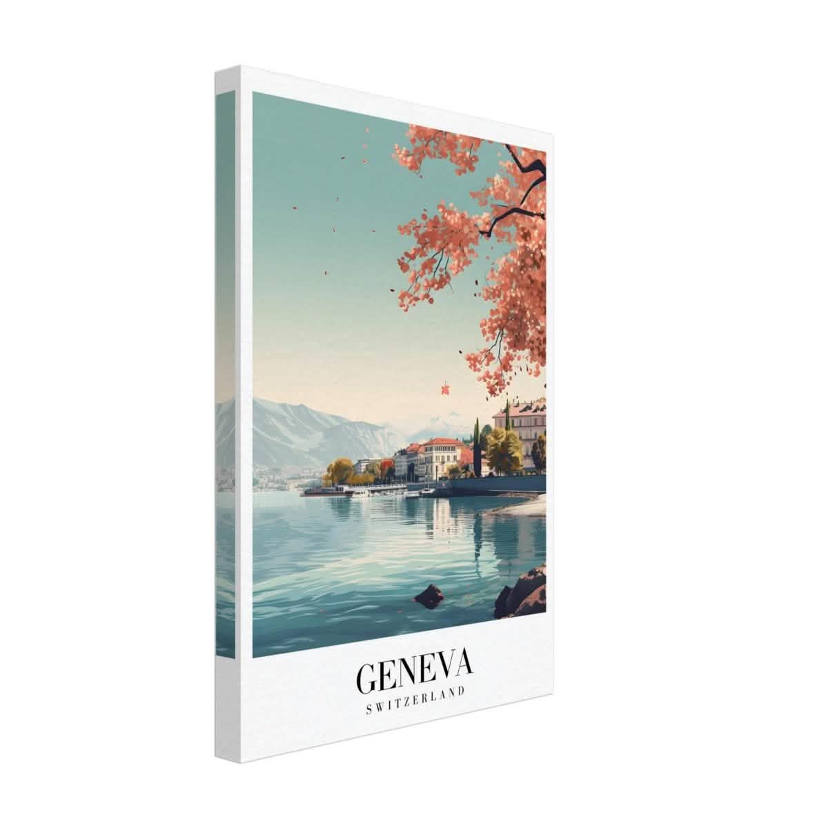 Da Vinci Travel Collection wall art print | Geneva Switzerland - Canvas - 30x45 cm / 12x18″ - Thick