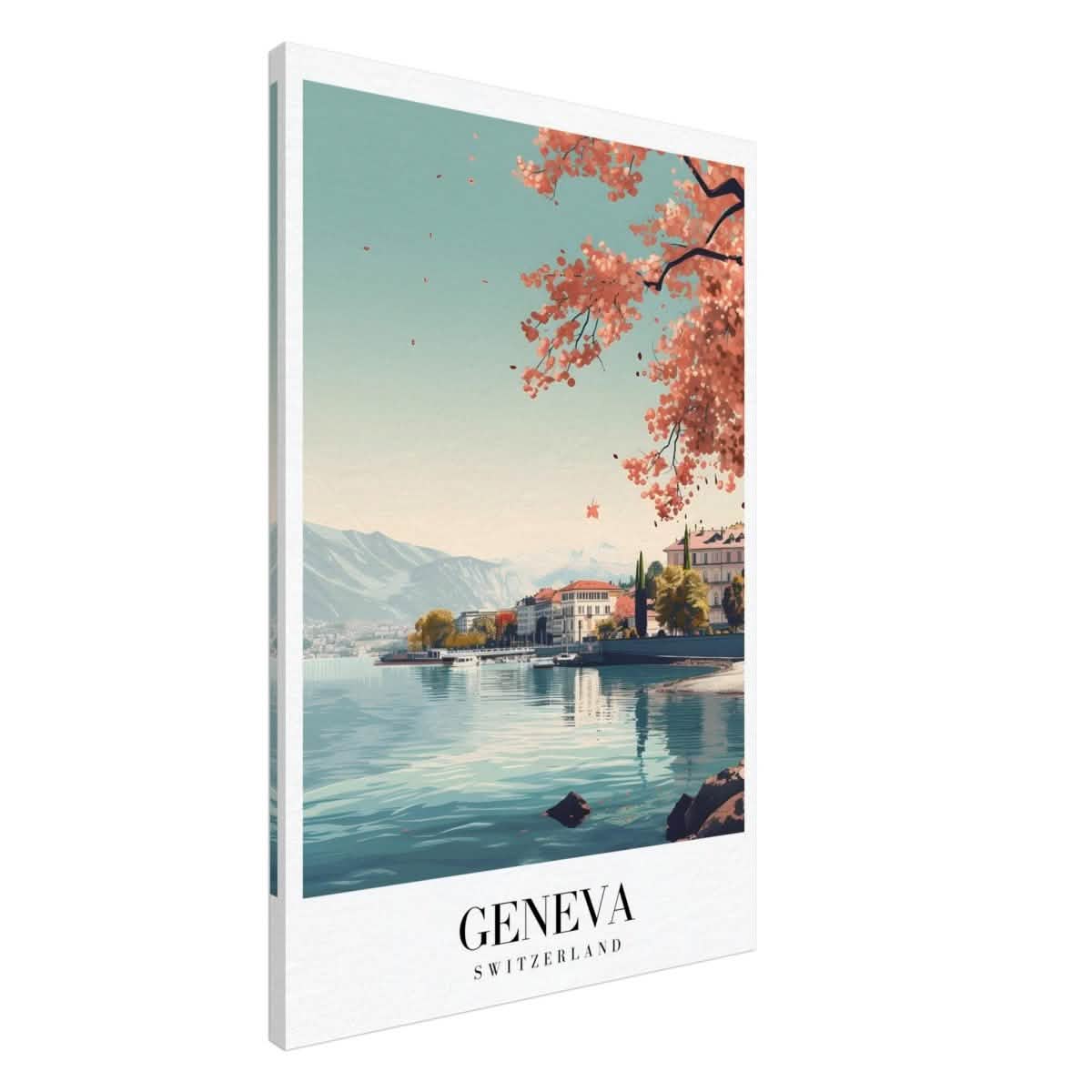 Da Vinci Travel Collection wall art print | Geneva Switzerland - Canvas - 60x90 cm / 24x36″ - Slim