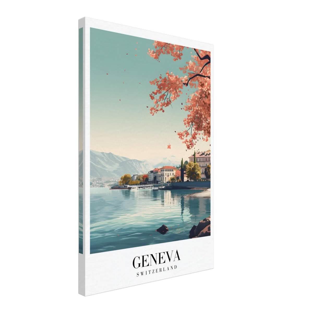 Da Vinci Travel Collection wall art print | Geneva Switzerland - Canvas - 40x60 cm / 16x24″ - Slim