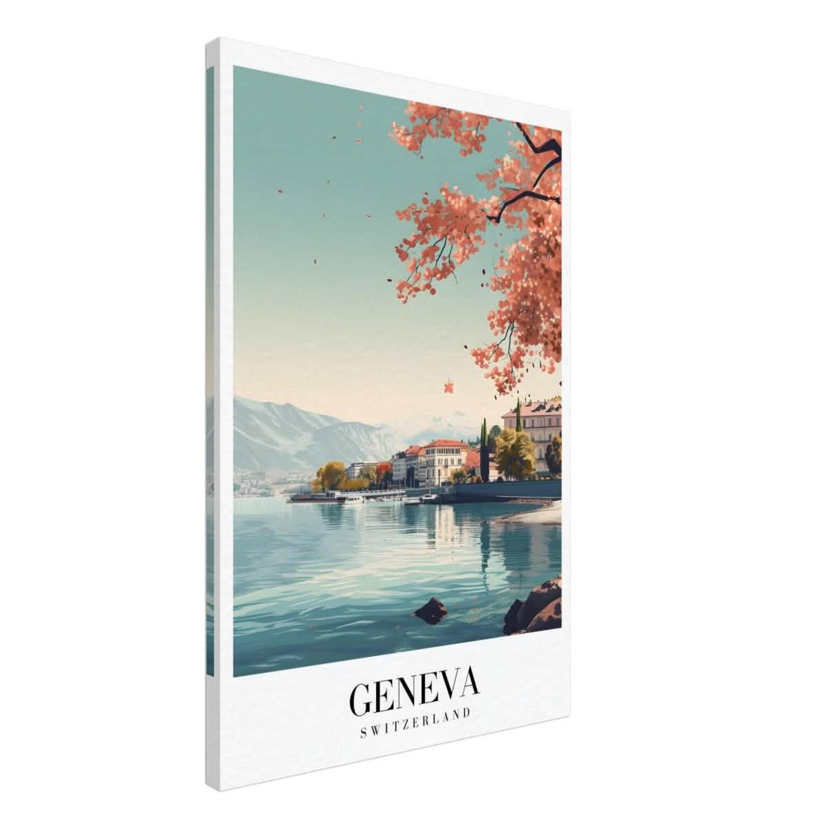 Da Vinci Travel Collection wall art print | Geneva Switzerland - Canvas - 50x75 cm / 20x30″ - Slim