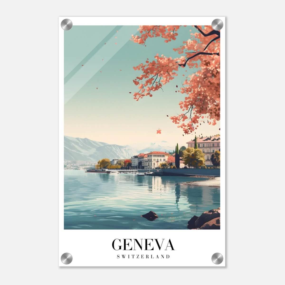 Da Vinci Travel Collection wall art print | Geneva Switzerland - Acrylic Print - 30x45 cm / 12x18″ -