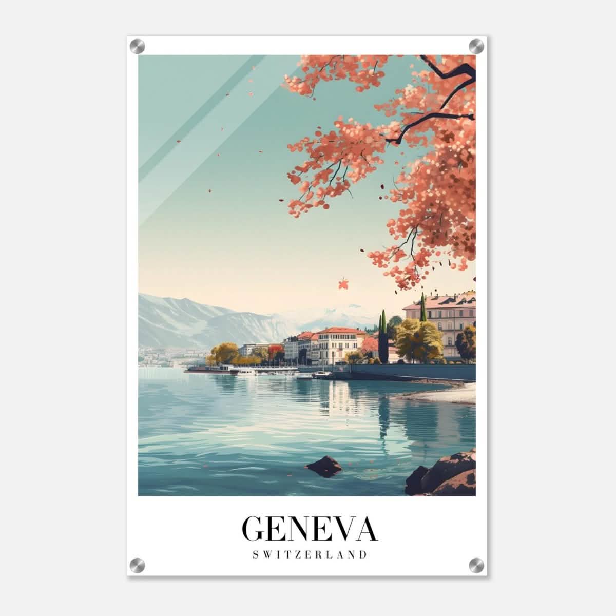Da Vinci Travel Collection wall art print | Geneva Switzerland - Acrylic Print - 50x75 cm / 20x30″ -