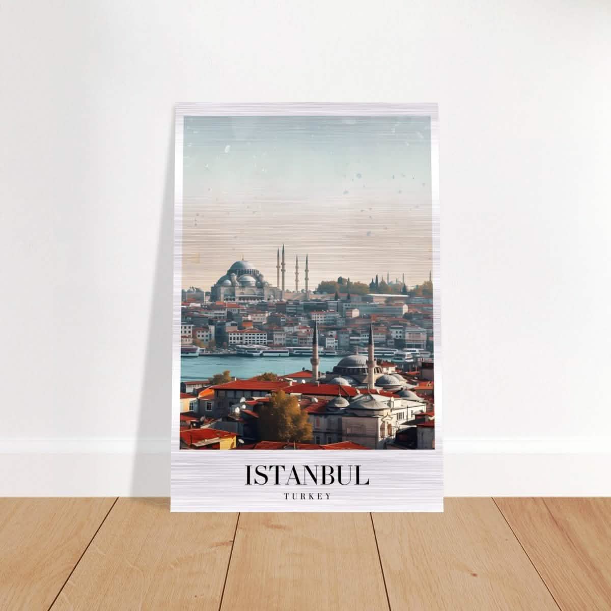 Da Vinci Travel Collection wall art print | Istanbul Turkey - Brushed Aluminum Print - 40x60 cm / 16x24″ -