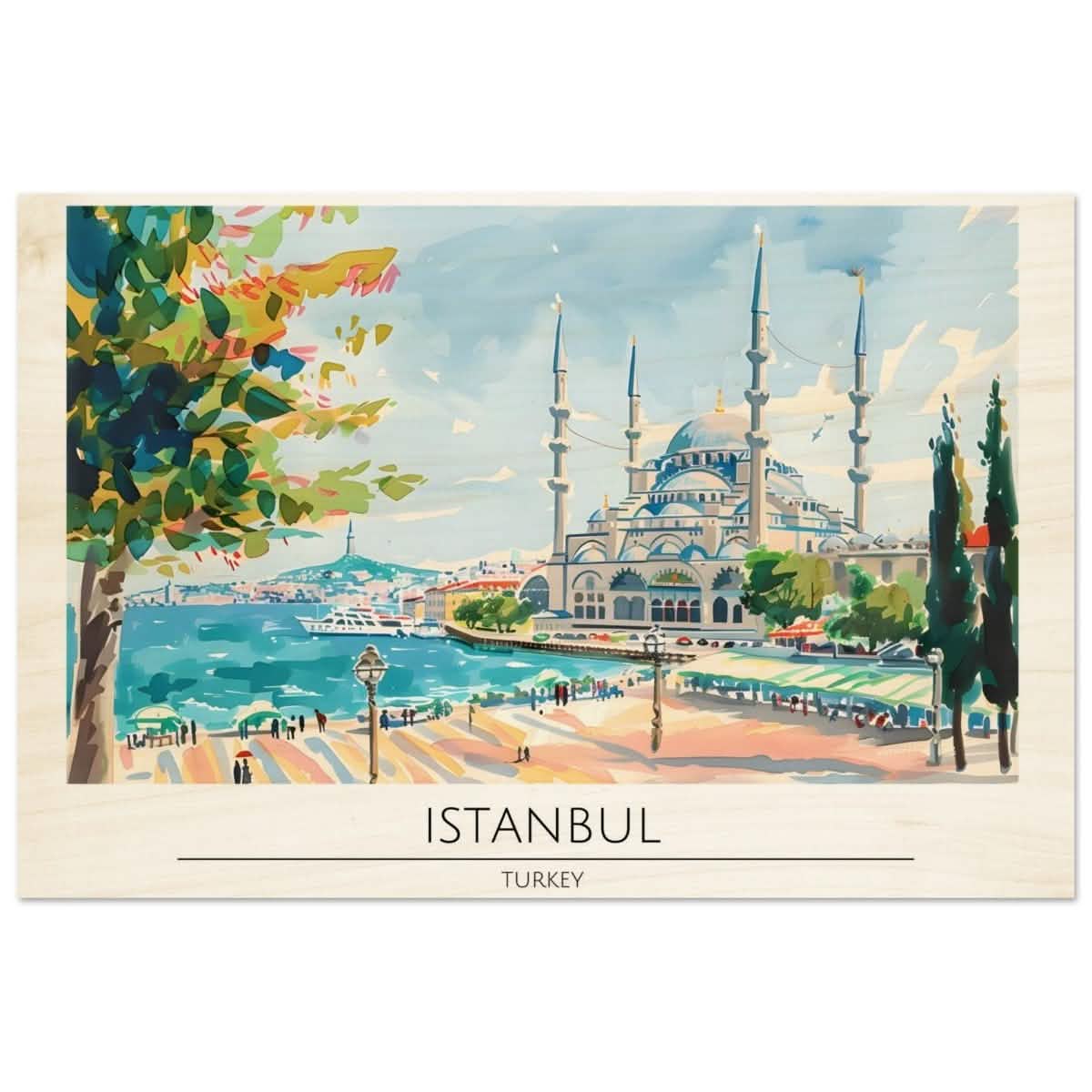 Da Vinci Travel Collection wall art print | Istanbul Turkey - Wood Prints - 30x45 cm / 12x18″ -