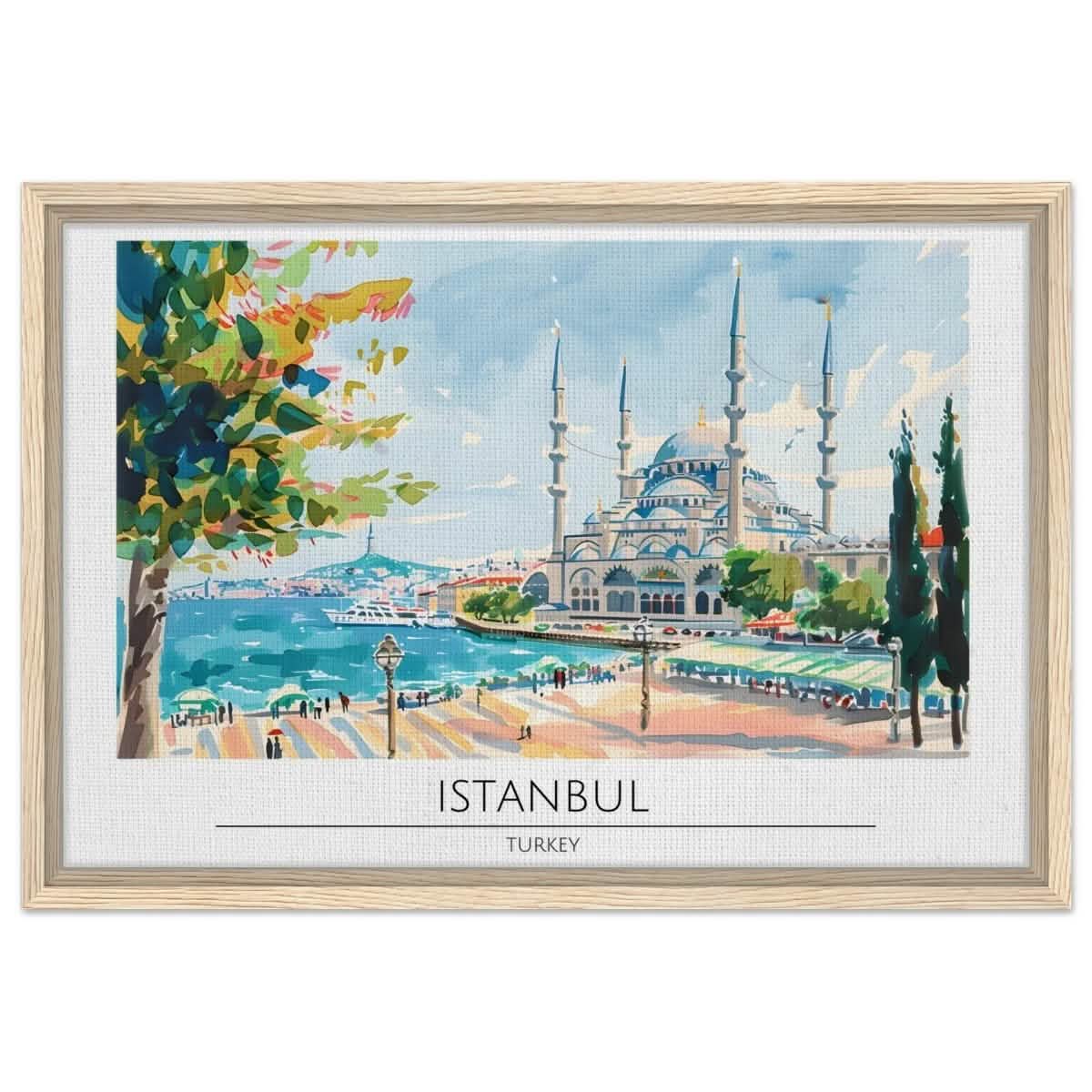 Da Vinci Travel Collection wall art print | Istanbul Turkey - Framed Canvas - 40x60 cm / 16x24″ - Wood frame