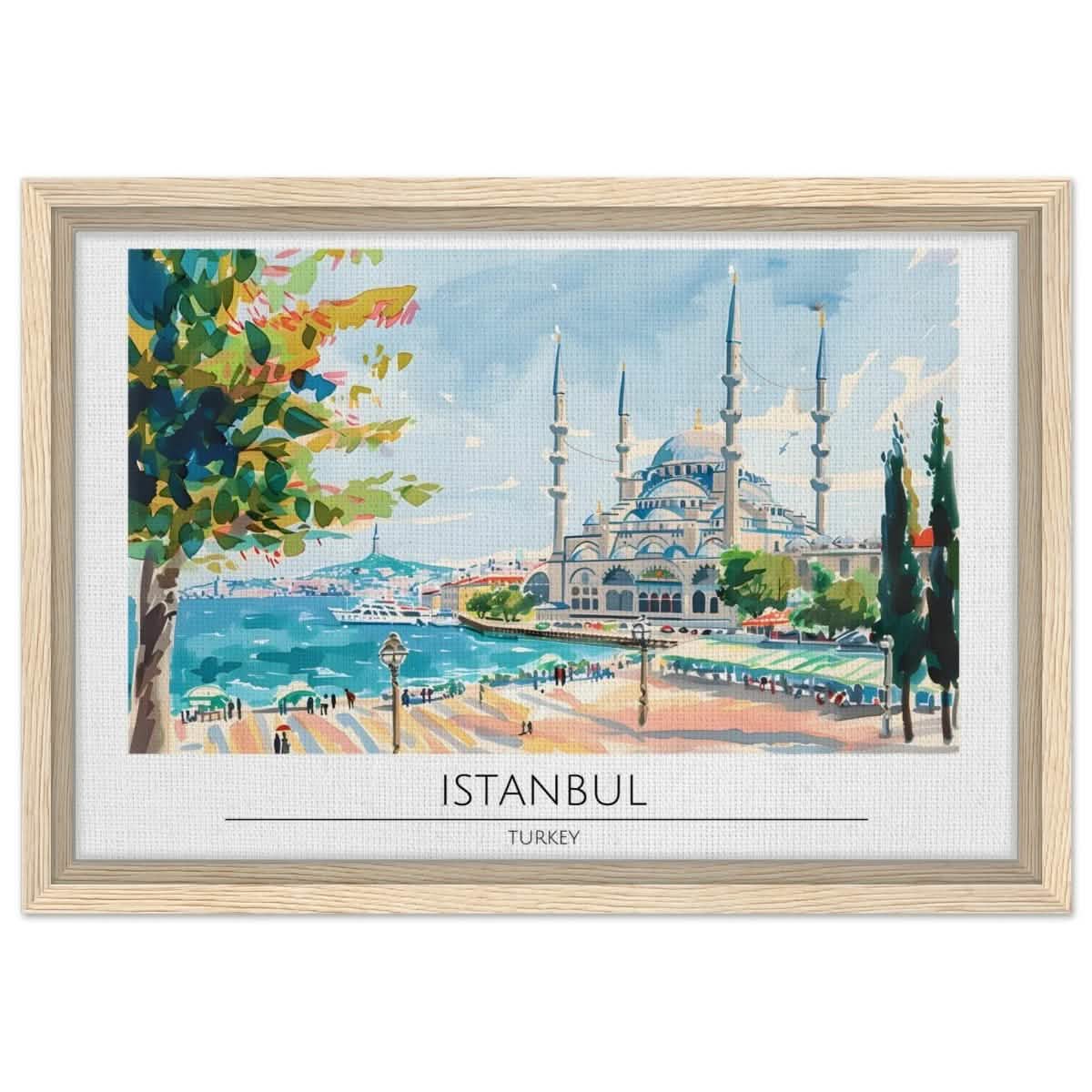 Da Vinci Travel Collection wall art print | Istanbul Turkey - Framed Canvas - 30x45 cm / 12x18″ - Wood frame