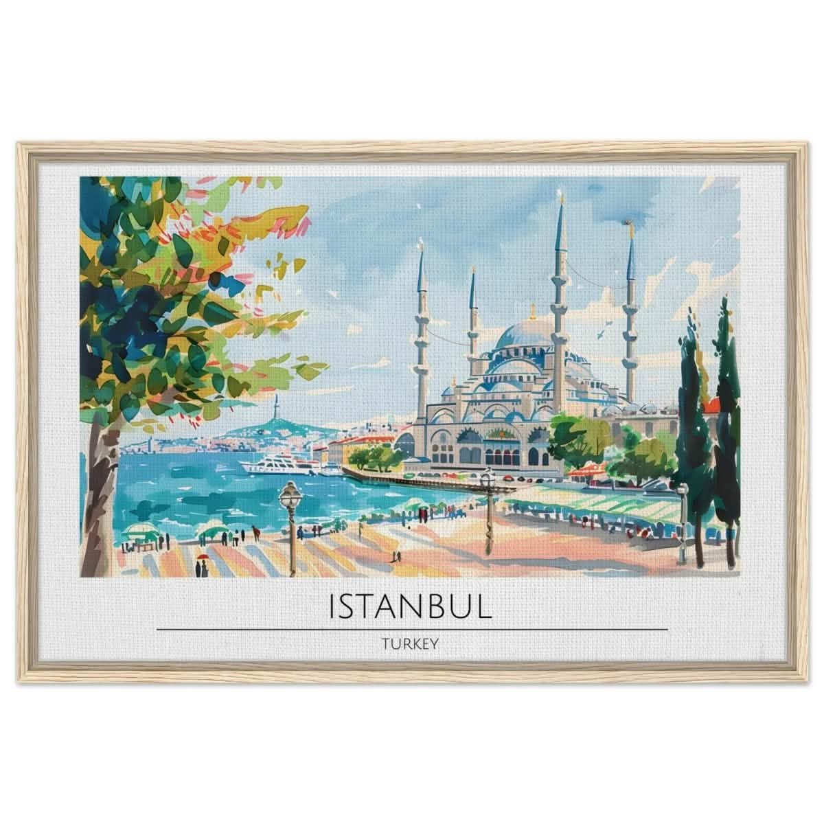 Da Vinci Travel Collection wall art print | Istanbul Turkey - Framed Canvas - 60x90 cm / 24x36″ - Wood frame