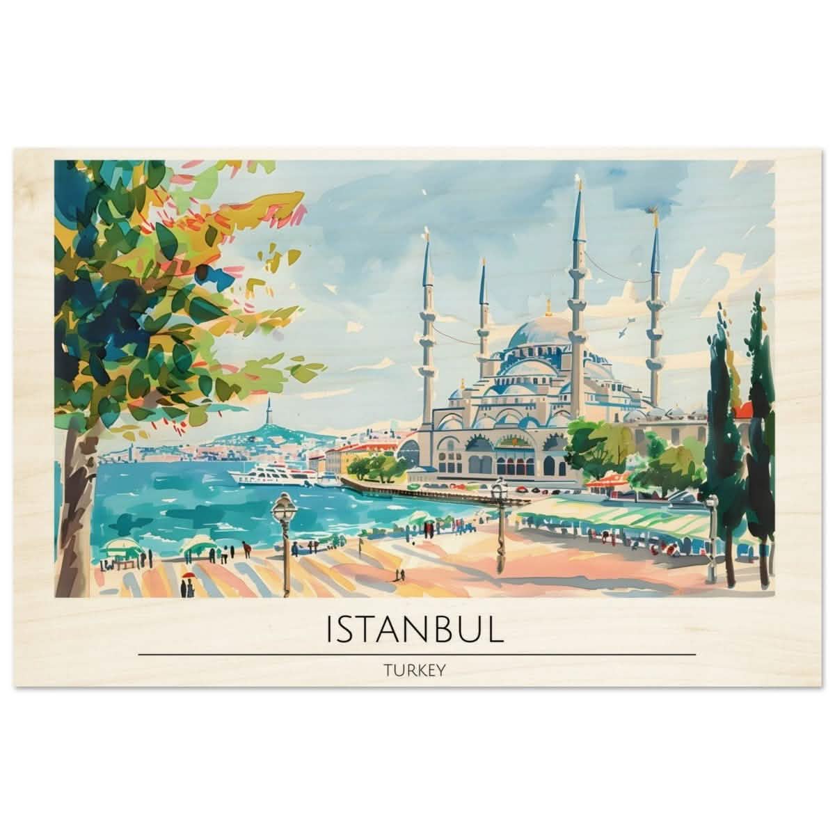 Da Vinci Travel Collection wall art print | Istanbul Turkey - Wood Prints - 60x90 cm / 24x36″ -