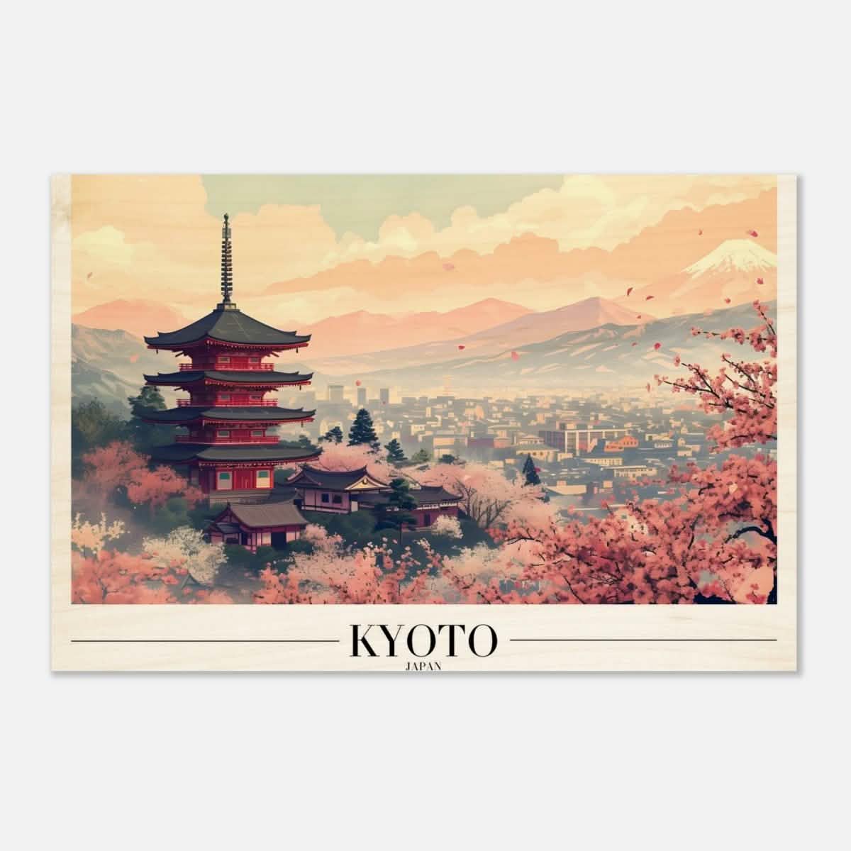 Da Vinci Travel Collection wall art print | Kyoto Japan - Wood Prints - 30x45 cm / 12x18″ - 10 mm