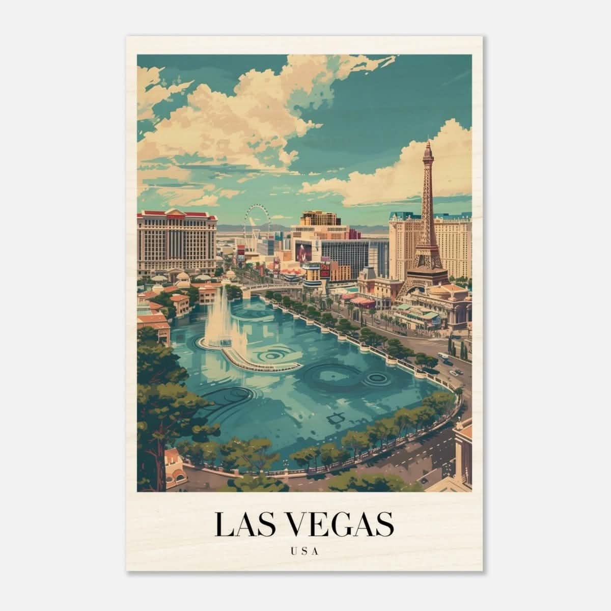 Da Vinci Travel Collection wall art print | Las Vegas USA - Wood Prints - 60x90 cm / 24x36″ - 20 mm