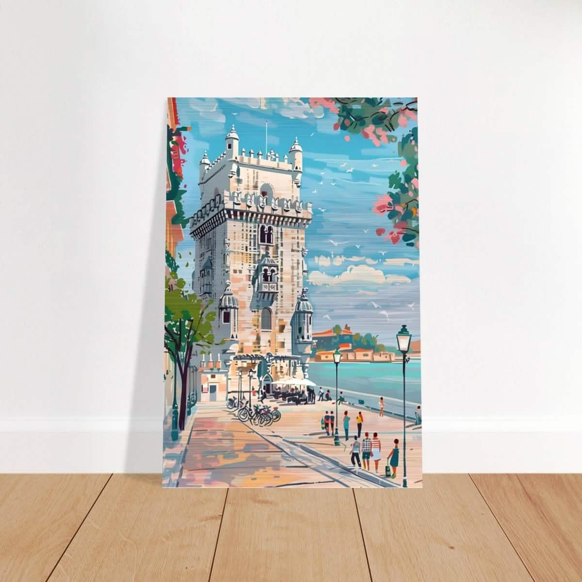 Da Vinci Travel Collection wall art print | Lisbon Portugal - Brushed Aluminum Print - 60x90 cm / 24x36″ -