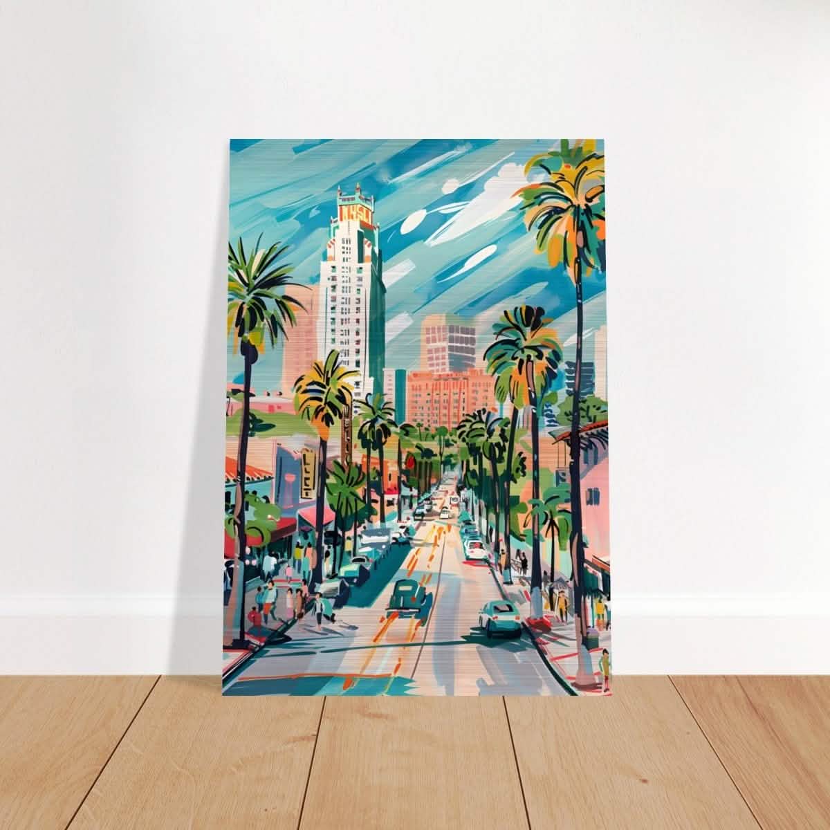 Da Vinci Travel Collection wall art print | Los Angeles USA - Brushed Aluminum Print - 70x100 cm / 28x40″ -