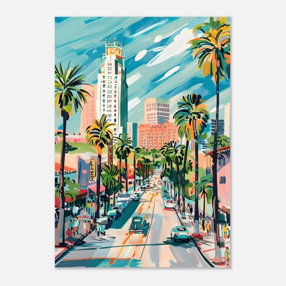 Da Vinci Travel Collection wall art print | Los Angeles USA - Aluminum Print - 70x100 cm / 28x40″ -