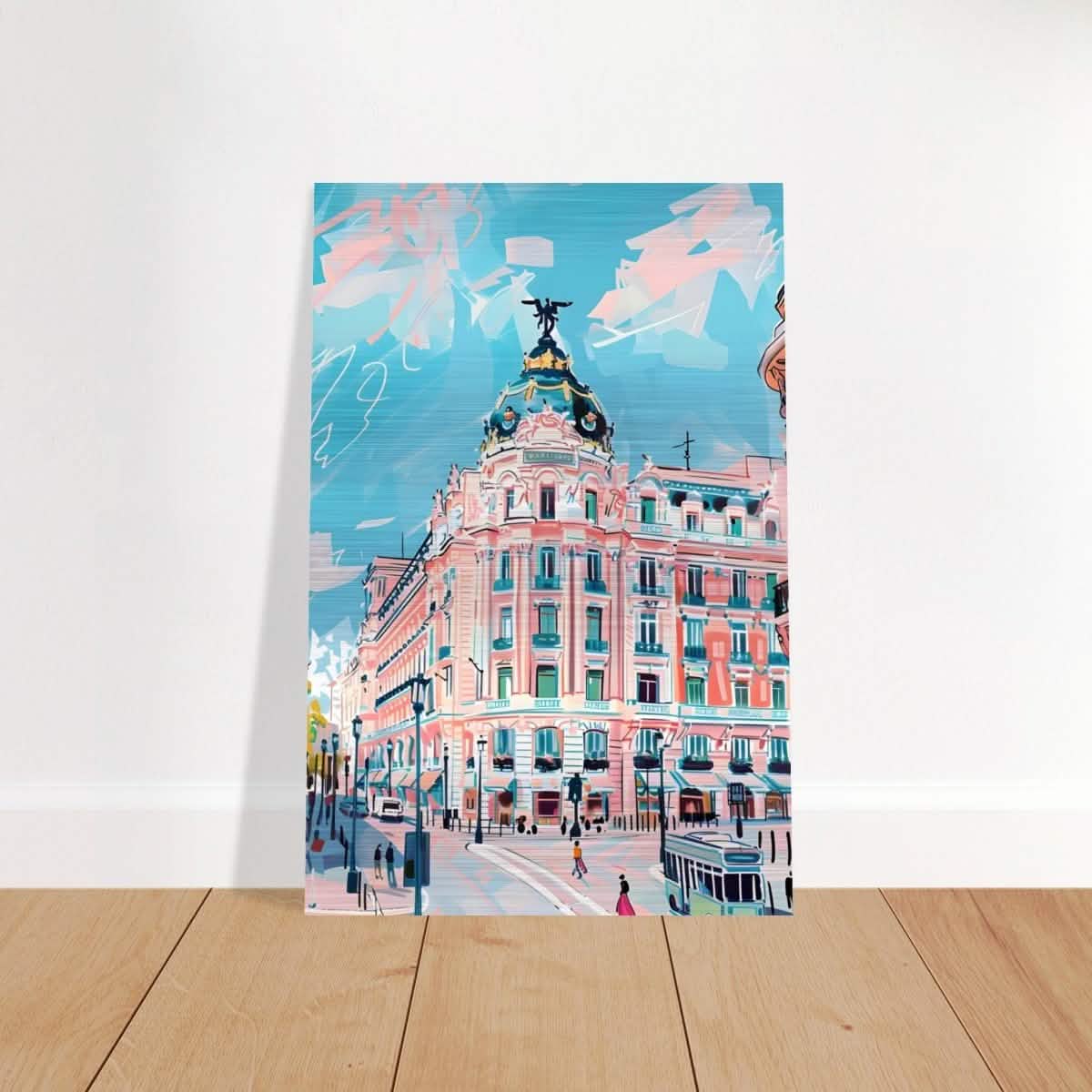 Da Vinci Travel Collection wall art print | Madrid Spain - Brushed Aluminum Print - 60x90 cm / 24x36″ -