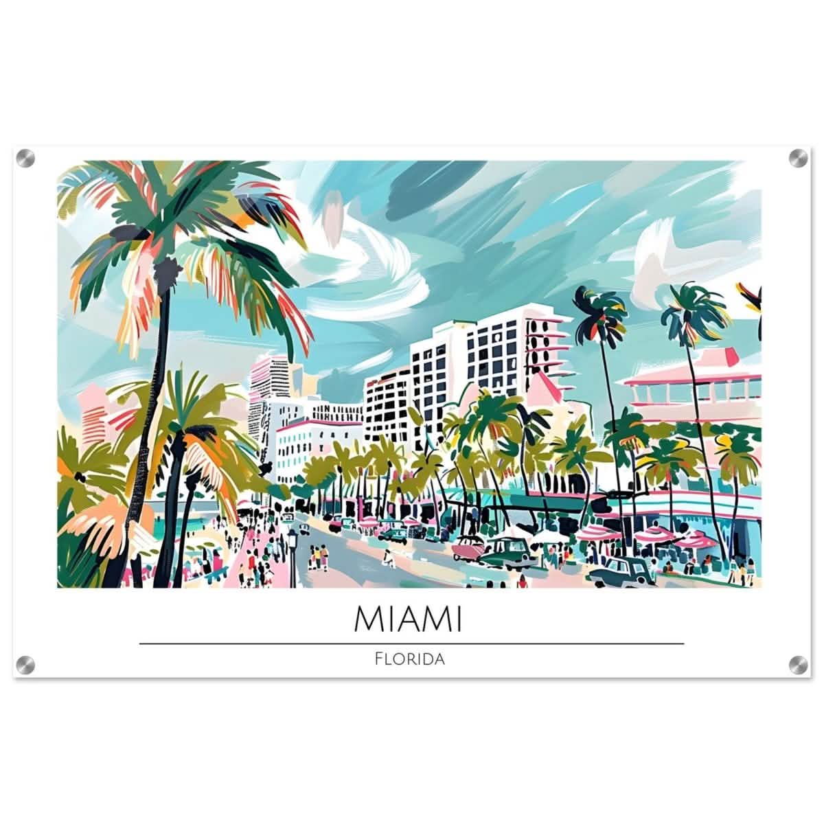 Da Vinci Travel Collection wall art print | Miami Florida - Acrylic Print - 60x90 cm / 24x36″ -