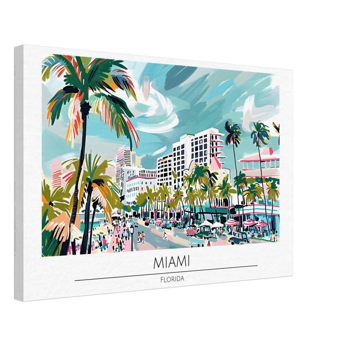 Da Vinci Travel Collection wall art print | Miami Florida - Canvas - 40x60 cm / 16x24″ -