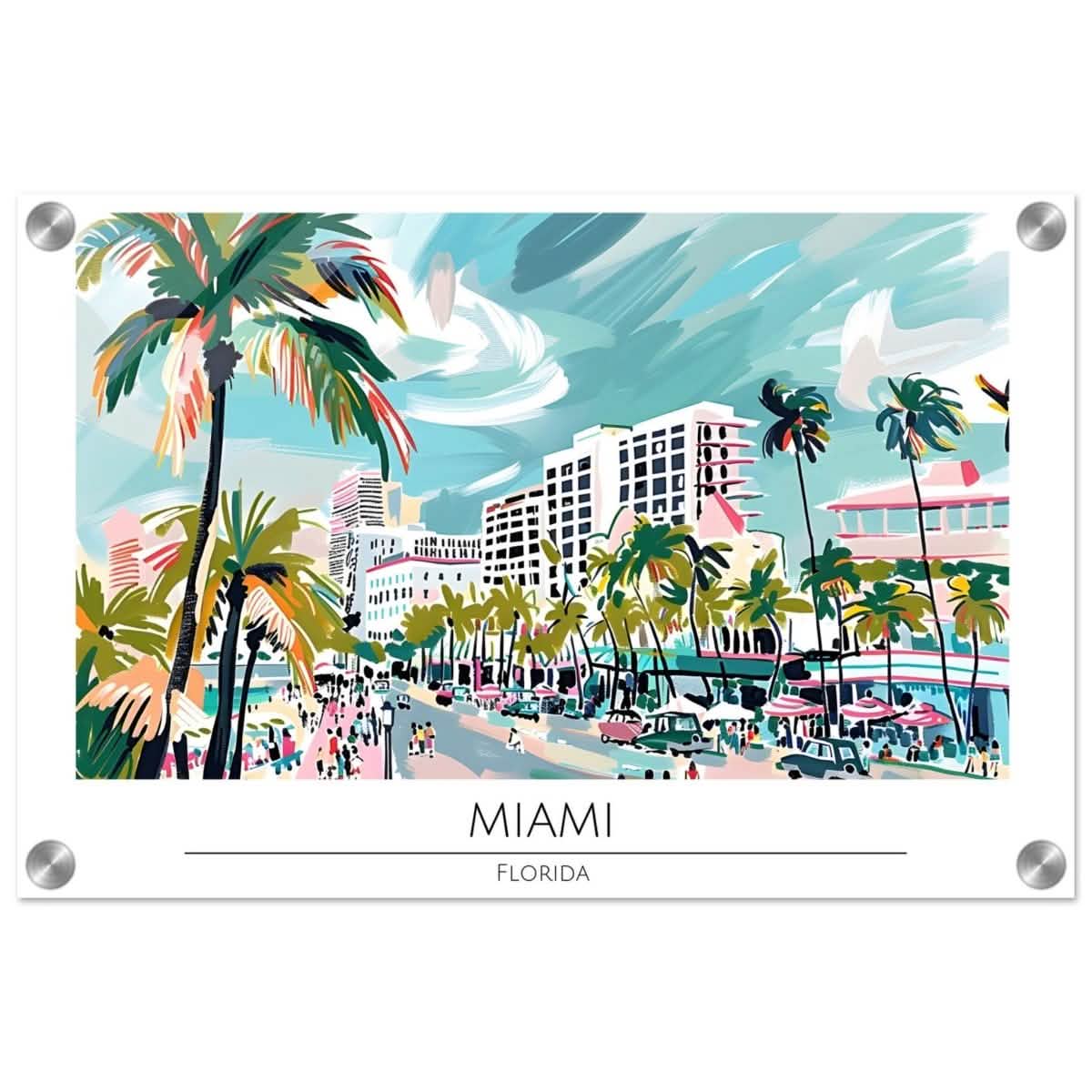 Da Vinci Travel Collection wall art print | Miami Florida - Acrylic Print - 30x45 cm / 12x18″ -