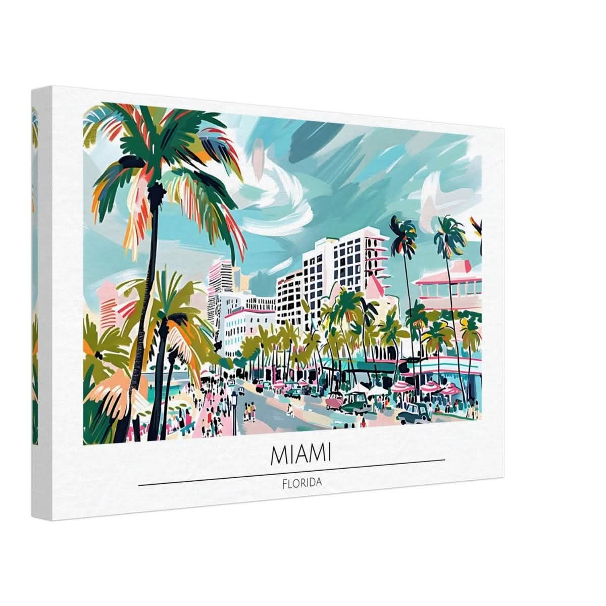 Da Vinci Travel Collection wall art print | Miami Florida - Canvas - 30x45 cm / 12x18″ -
