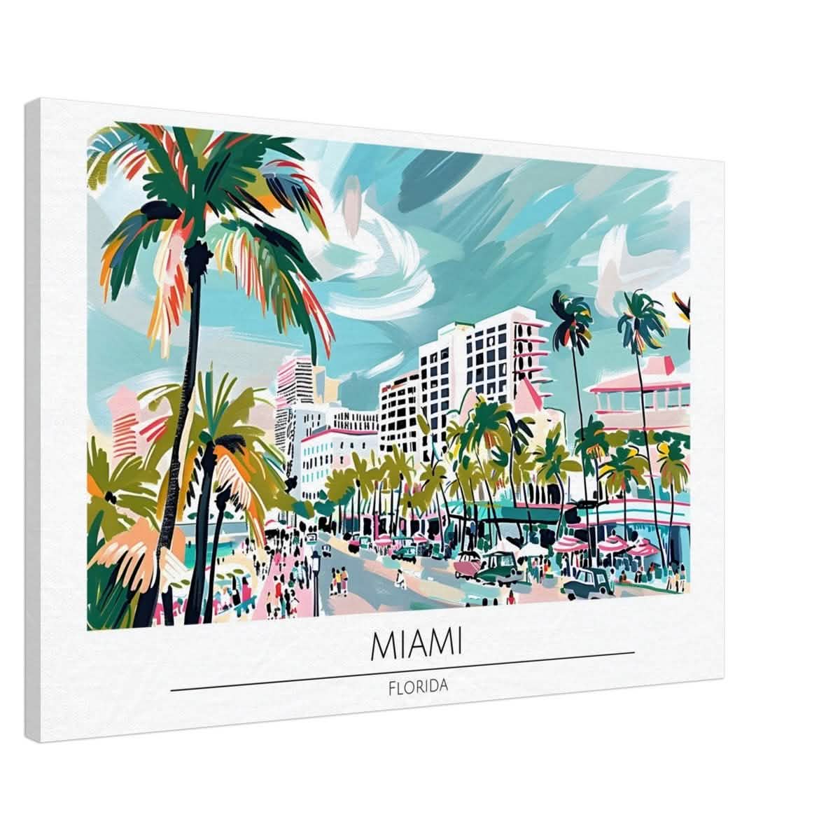 Da Vinci Travel Collection wall art print | Miami Florida - Canvas - 60x90 cm / 24x36″ -