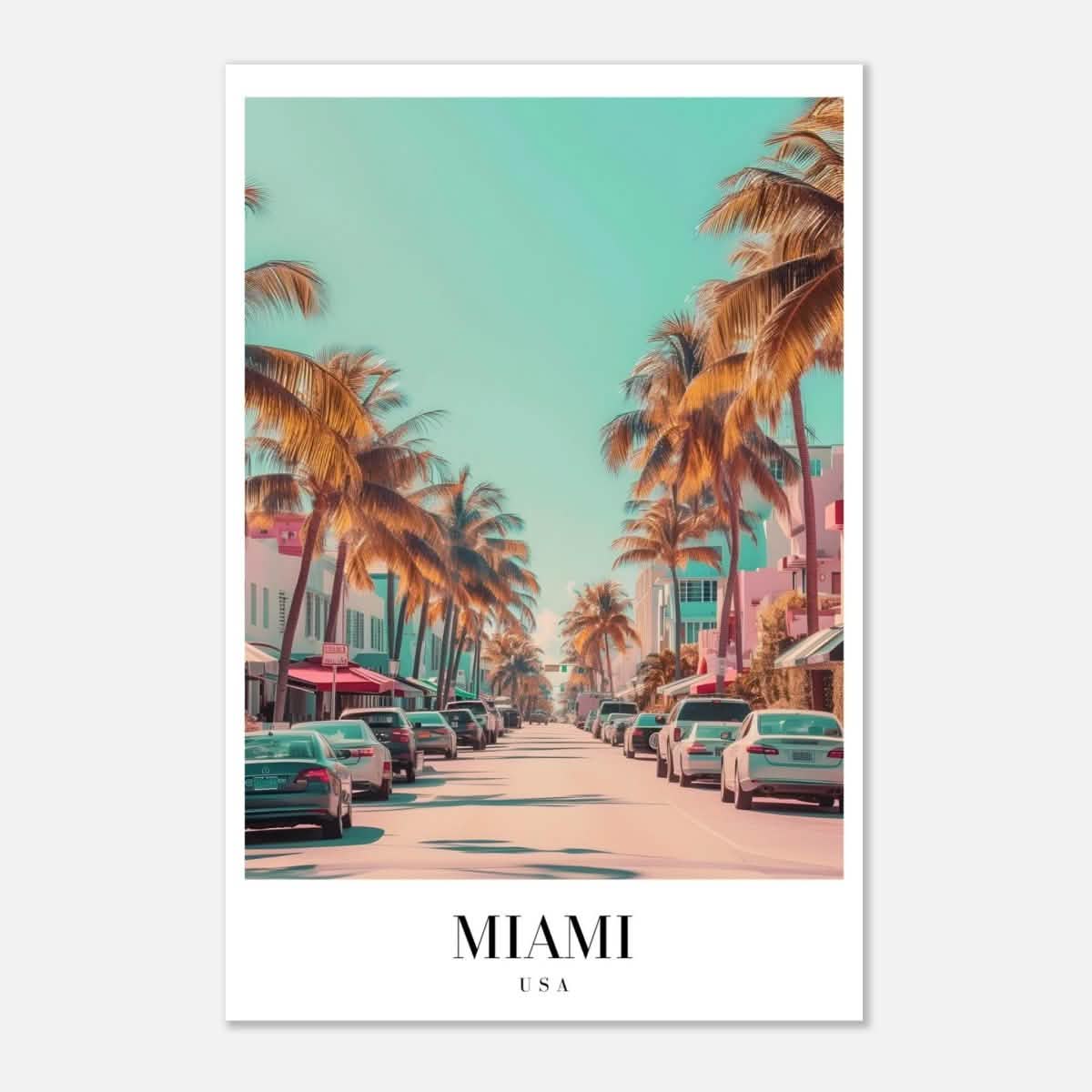 Da Vinci Travel Collection wall art print | Miami USA - Aluminum Print - 30x45 cm / 12x18″ -