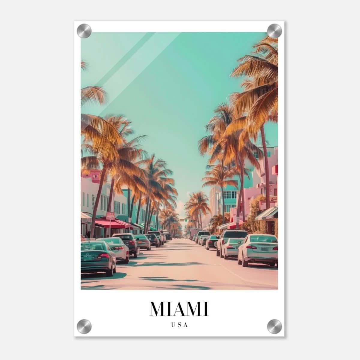 Da Vinci Travel Collection wall art print | Miami USA - Acrylic Print - 30x45 cm / 12x18″ -