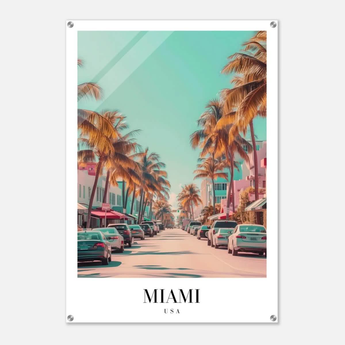 Da Vinci Travel Collection wall art print | Miami USA - Acrylic Print - 70x100 cm / 28x40″ -