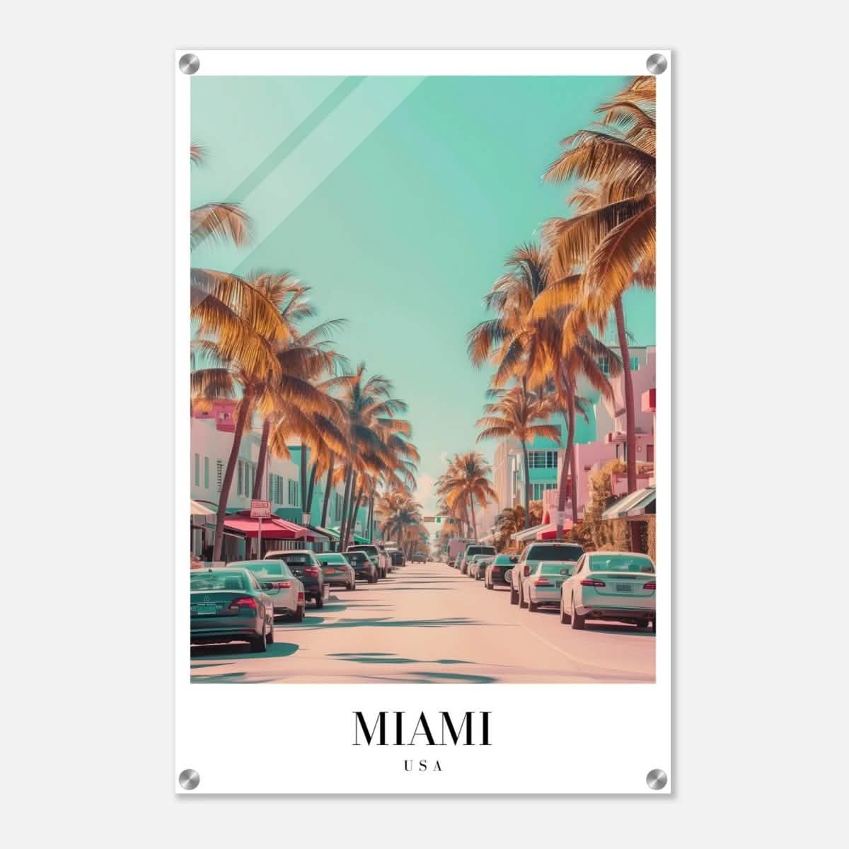 Da Vinci Travel Collection wall art print | Miami USA - Acrylic Print - 50x75 cm / 20x30″ -