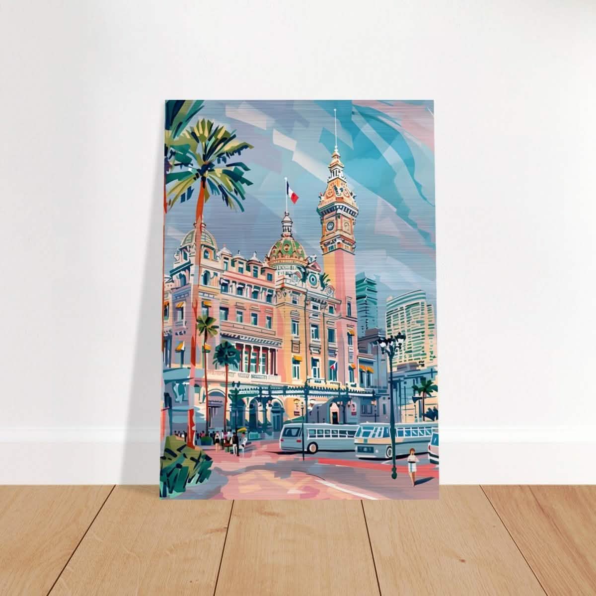 Da Vinci Travel Collection wall art print | Monte Carlo Monaco - Brushed Aluminum Print - 70x100 cm / 28x40″ -