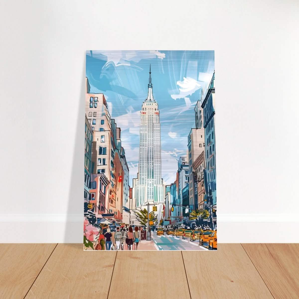 Da Vinci Travel Collection wall art print | New York USA - Brushed Aluminum Print - 40x60 cm / 16x24″ -