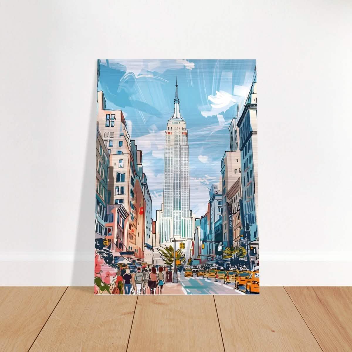 Da Vinci Travel Collection wall art print | New York USA - Brushed Aluminum Print - 70x100 cm / 28x40″ -