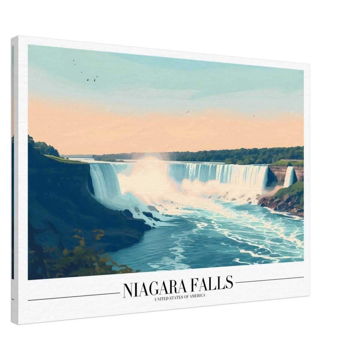 Da Vinci Travel Collection wall art print | Niagara falls USA - Canvas - 70x100 cm / 28x40″ - Thick