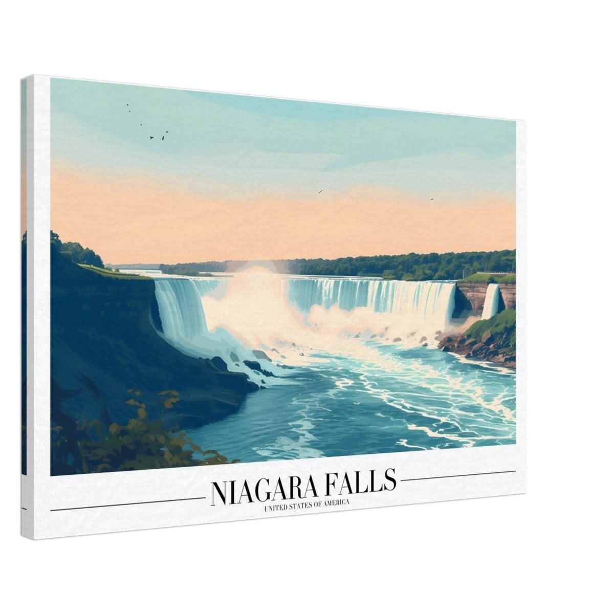 Da Vinci Travel Collection wall art print | Niagara falls USA - Canvas - 60x90 cm / 24x36″ - Thick
