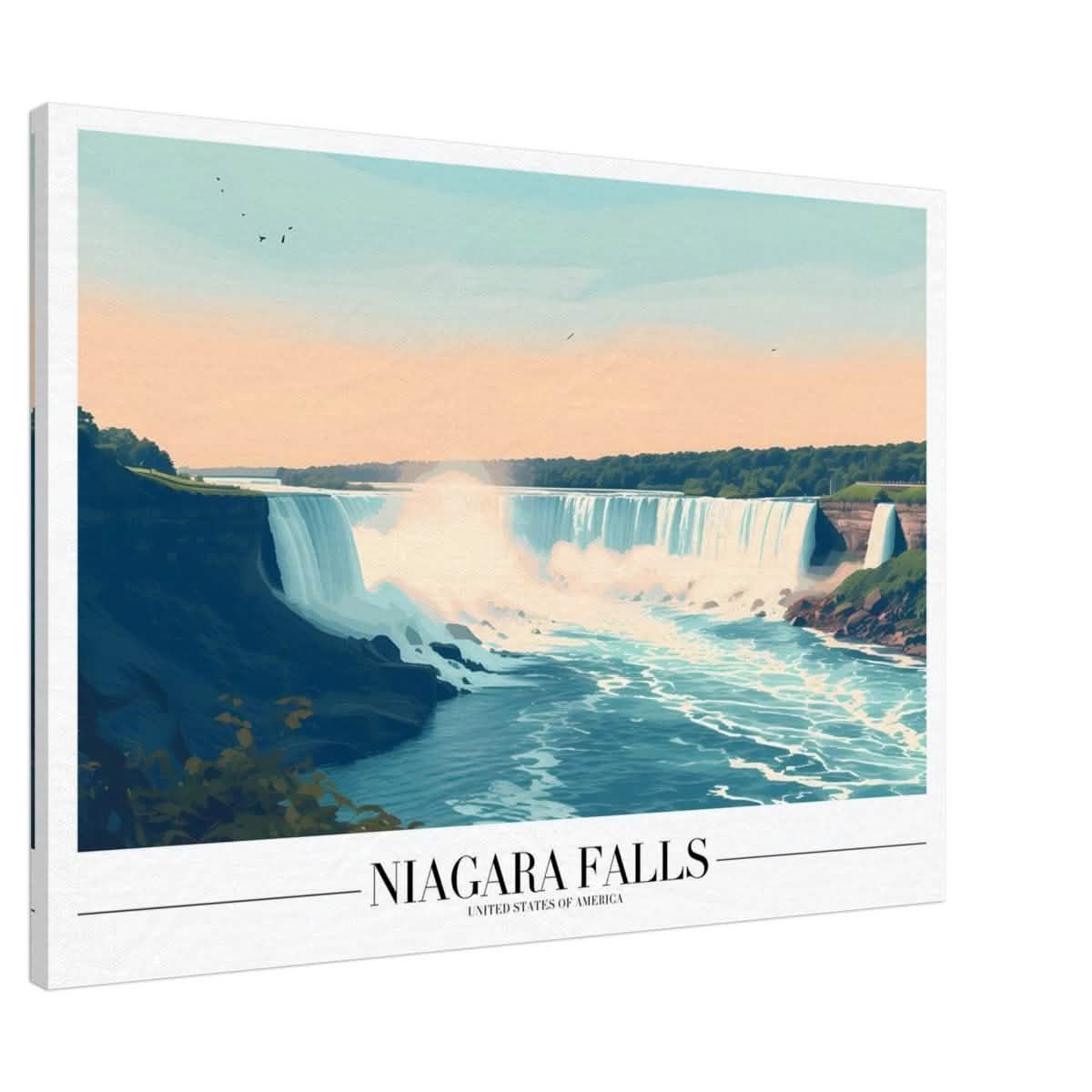 Da Vinci Travel Collection wall art print | Niagara falls USA - Canvas - 70x100 cm / 28x40″ - Slim