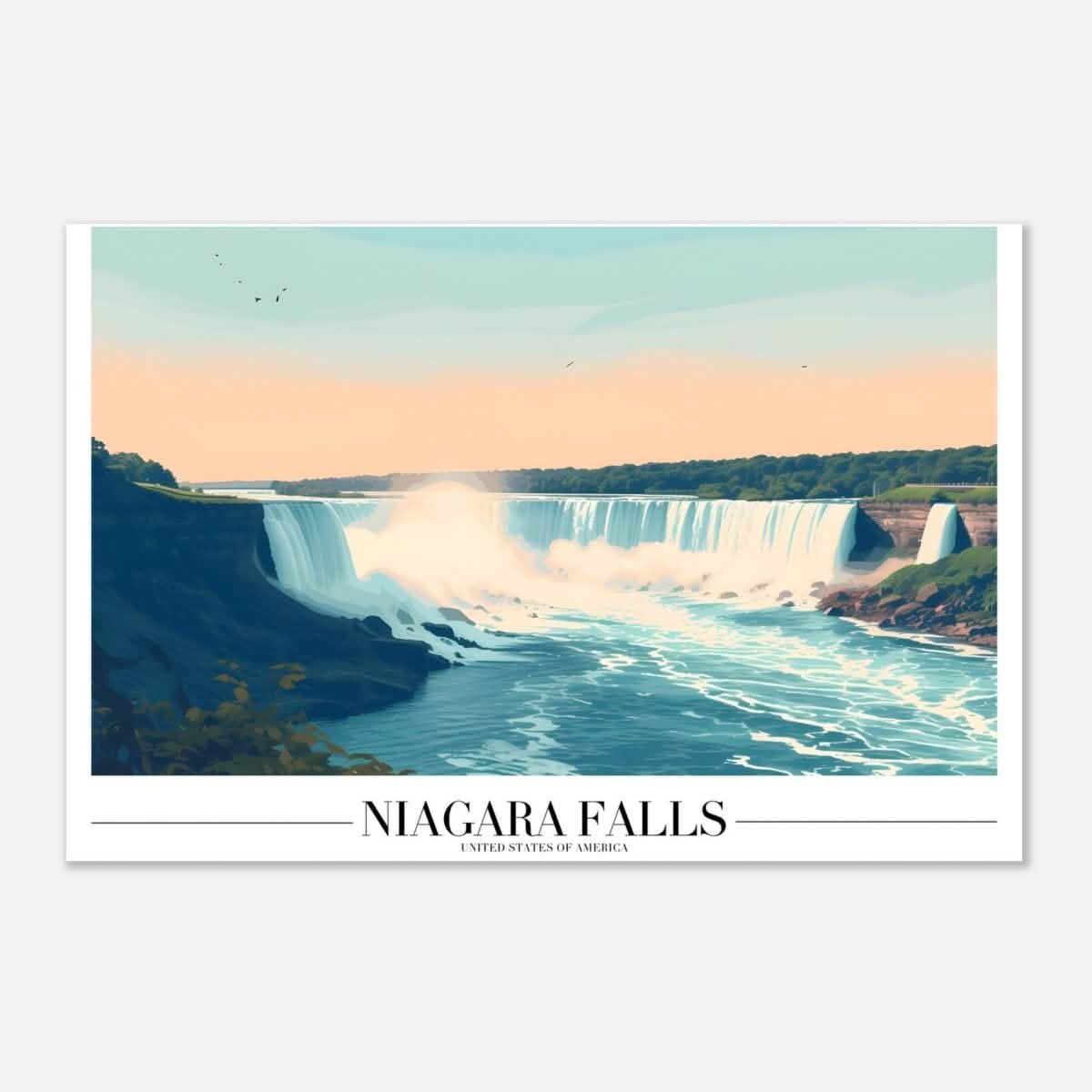 Da Vinci Travel Collection wall art print | Niagara falls USA - Aluminum Print - 30x45 cm / 12x18″ -
