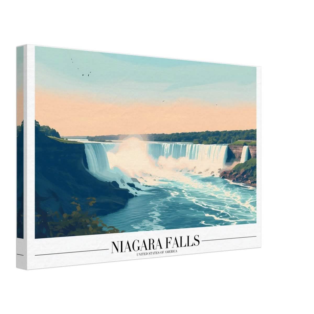 Da Vinci Travel Collection wall art print | Niagara falls USA - Canvas - 30x45 cm / 12x18″ - Slim