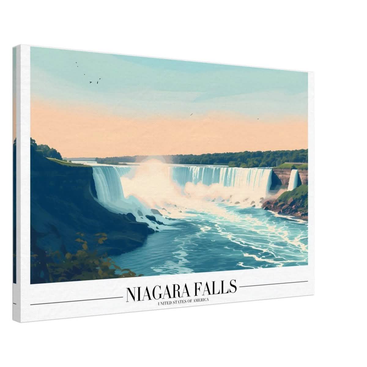 Da Vinci Travel Collection wall art print | Niagara falls USA - Canvas - 50x75 cm / 20x30″ - Slim