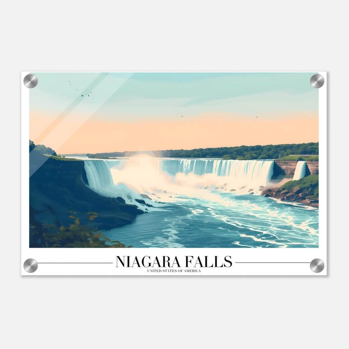 Da Vinci Travel Collection wall art print | Niagara falls USA - Acrylic Print - 30x45 cm / 12x18″ -