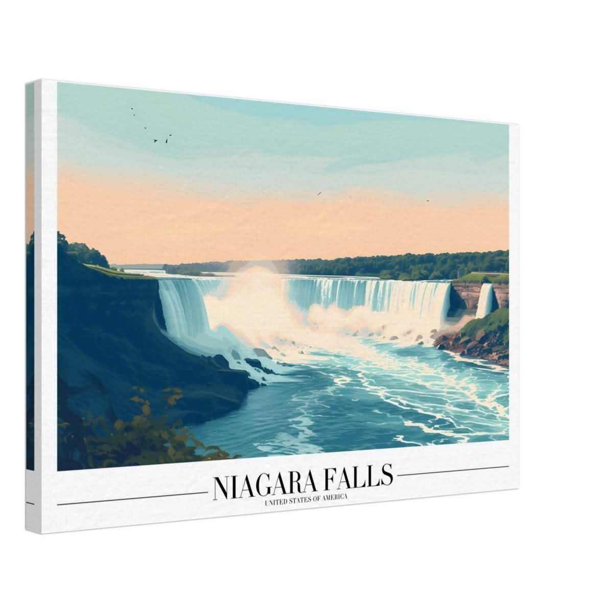 Da Vinci Travel Collection wall art print | Niagara falls USA - Canvas - 40x60 cm / 16x24″ - Slim